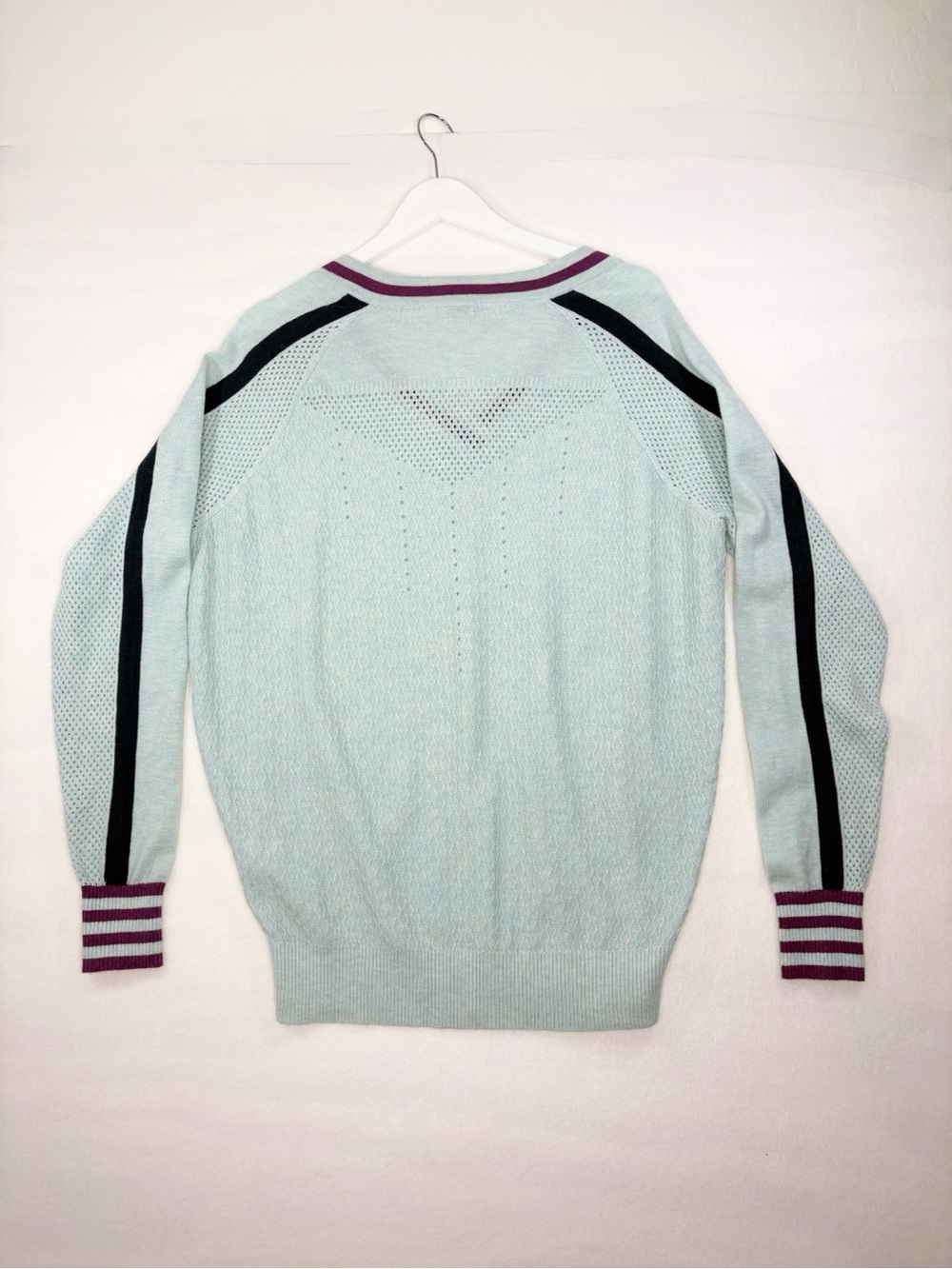 Smartwool Frosted Valley V Neck Sweater Light Green Large Merino Wool Knit - Picture 10 of 10